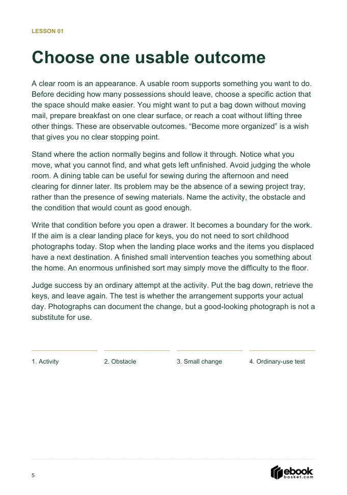 Sample page 5 from The Decluttering Decision Guide