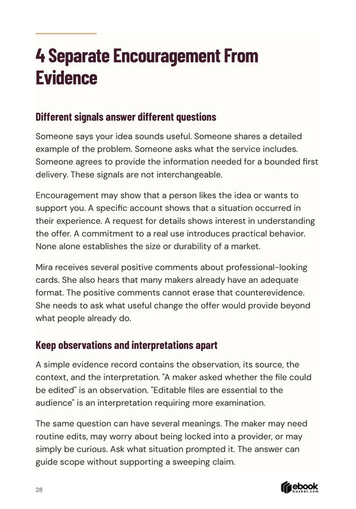 Start Small Build Something Useful: The chapter opening separates encouragement, need and evidence with concrete bounded signals.
