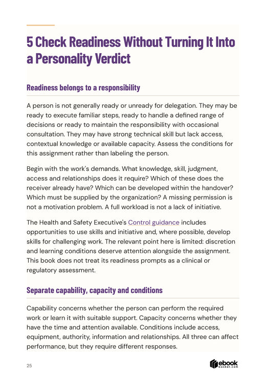The Work You Can Hand Over: A complete readiness explanation distinguishes capability, capacity and assignment conditions.