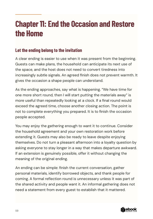 Make Room at Your Table: Ending a gathering clearly and restoring the home