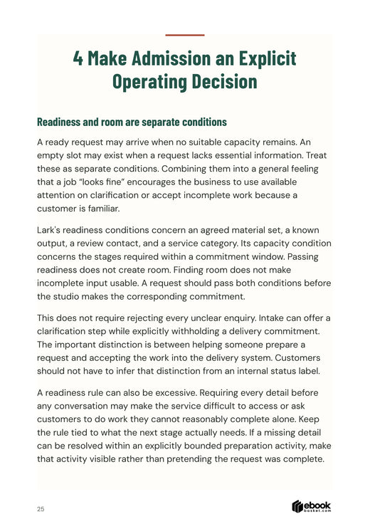Grow With Room to Choose: Separating request readiness from available delivery capacity