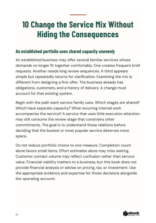 Grow With Room to Choose: Examining service mix without hiding shared-capacity tradeoffs