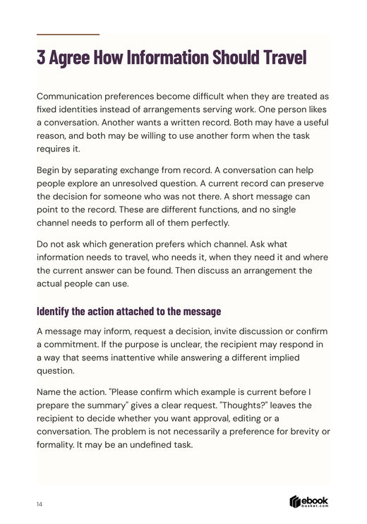 Separate information exchange from its lasting record