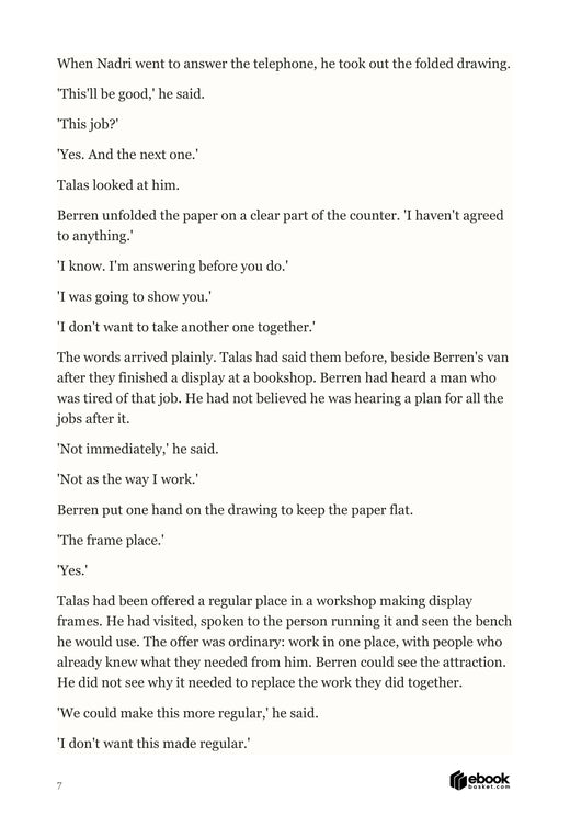 Interior excerpt where the friends discuss their different plans