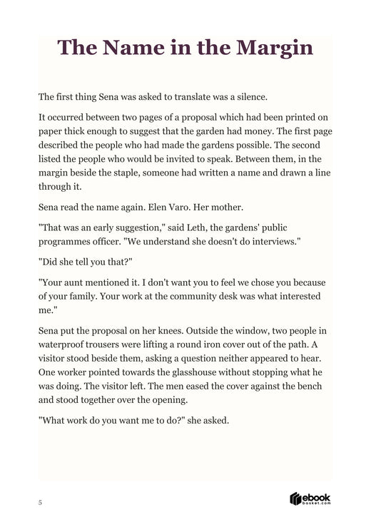 Every Quiet Word: actual interior sample page 5