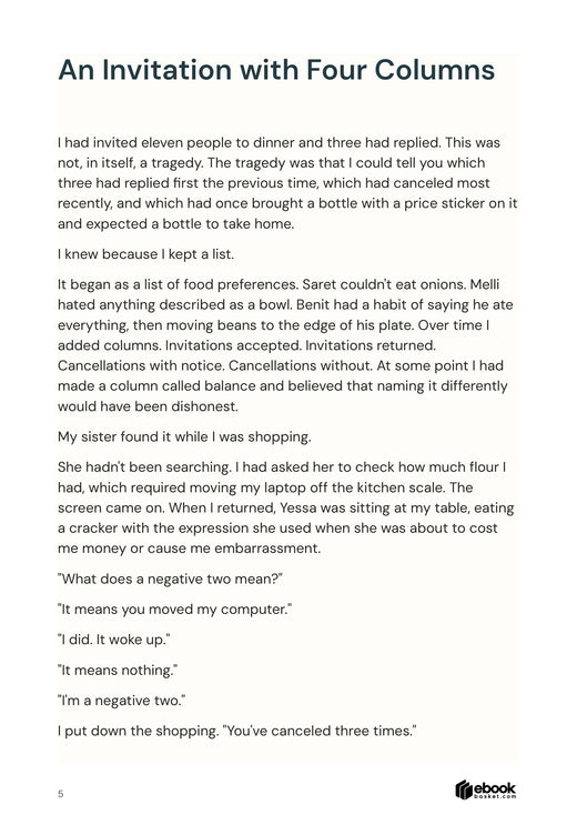 An Abundance of Questions: actual interior sample page 5