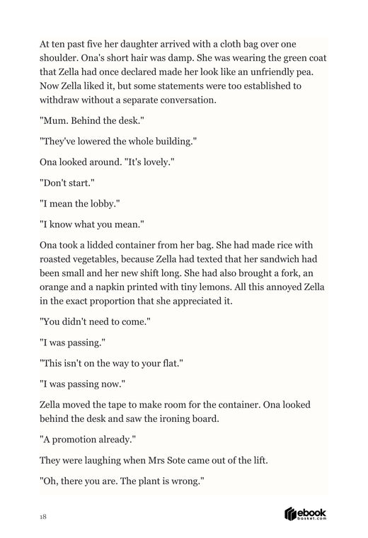 Actual interior page 18 from The Downstairs Woman showing early mother-and-daughter scene offers representative character interaction without the later conflict resolution.