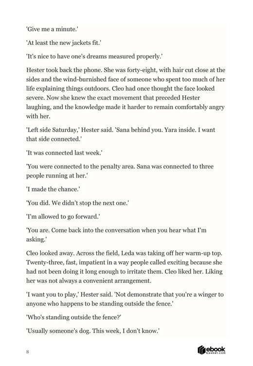 Early dialogue between Cleo and her coach about the left-side playing role