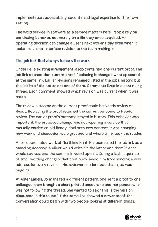 The fictional Pell Review job link and two customer tasks