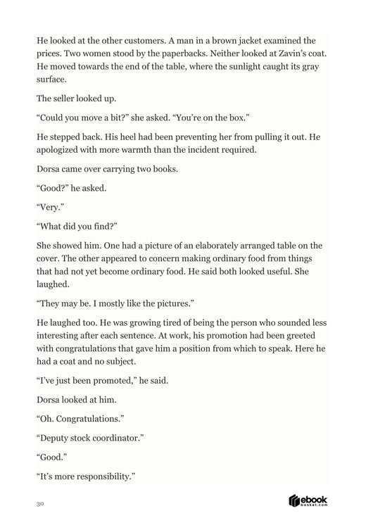 Zavin and Dorsa browse a book stall