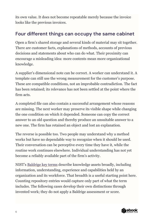 Four kinds of organizational material and their limits