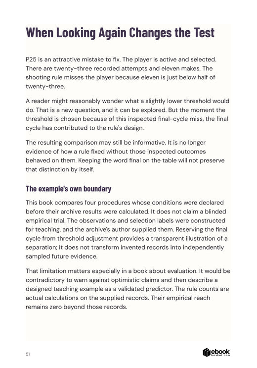 Candidate page about final-outcome inspection and the limits of a constructed teaching comparison