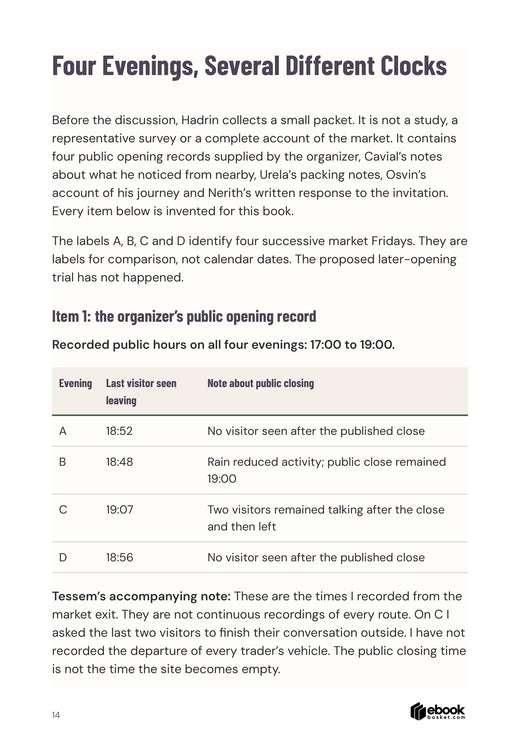 Invented public-hours record and its evidence limitations