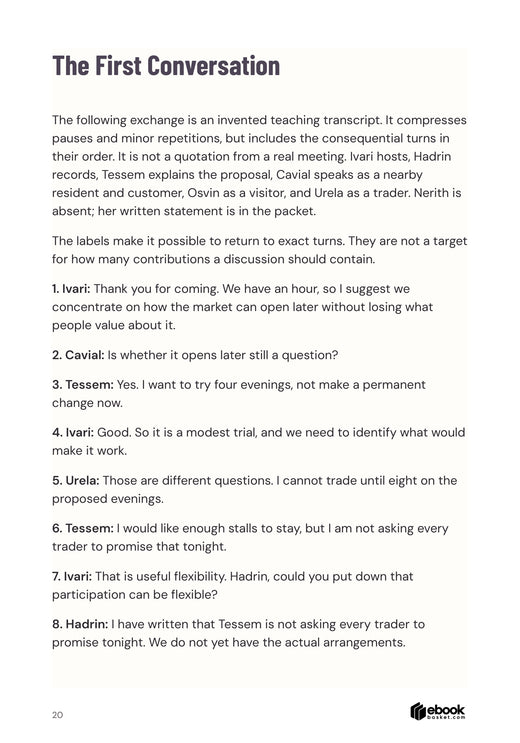 Original teaching transcript of a contested market-hours discussion