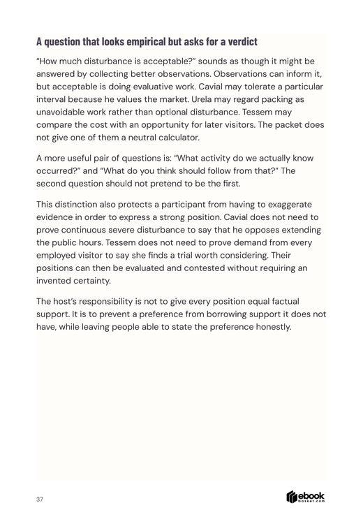 Comparison of empirical and evaluative questions in public discussion