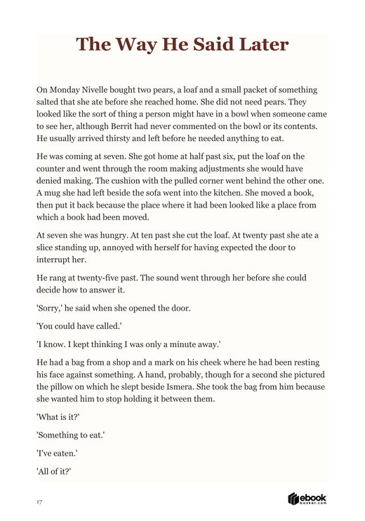 Actual opening page of The Way He Said Later