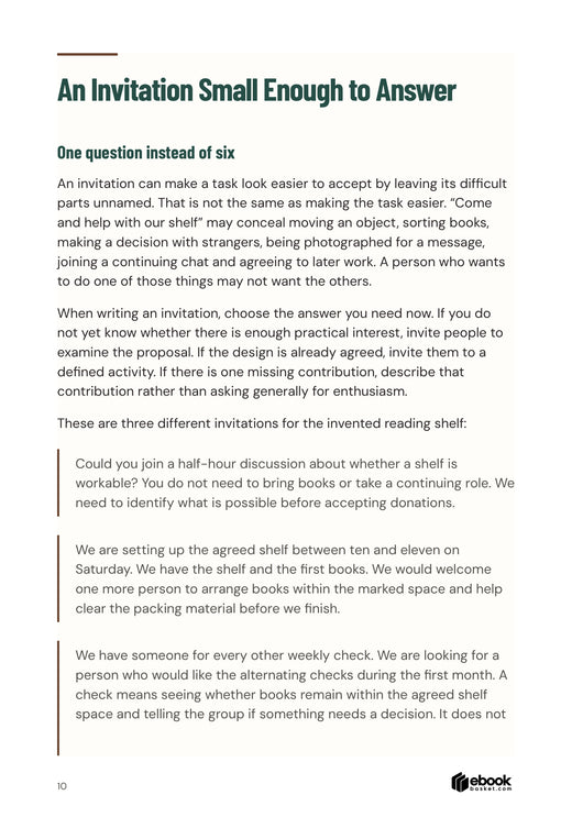Actual page opening An Invitation Small Enough to Answer