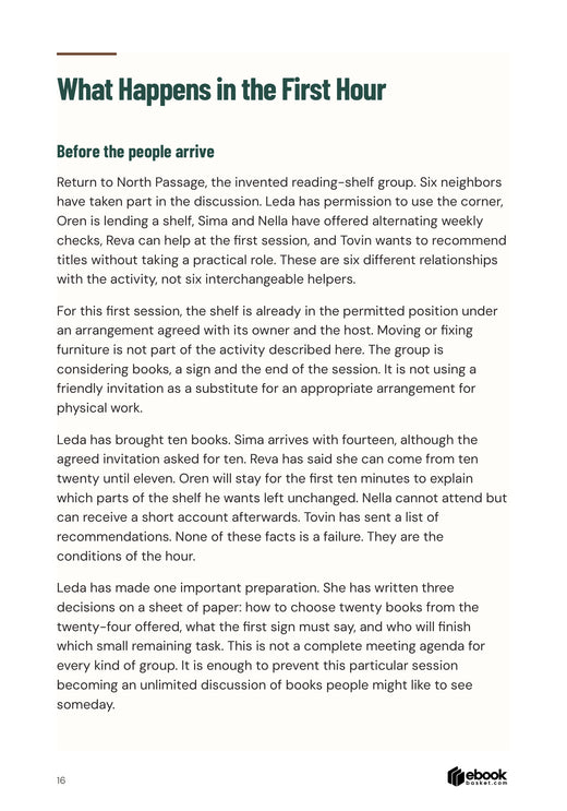 Actual page opening What Happens in the First Hour