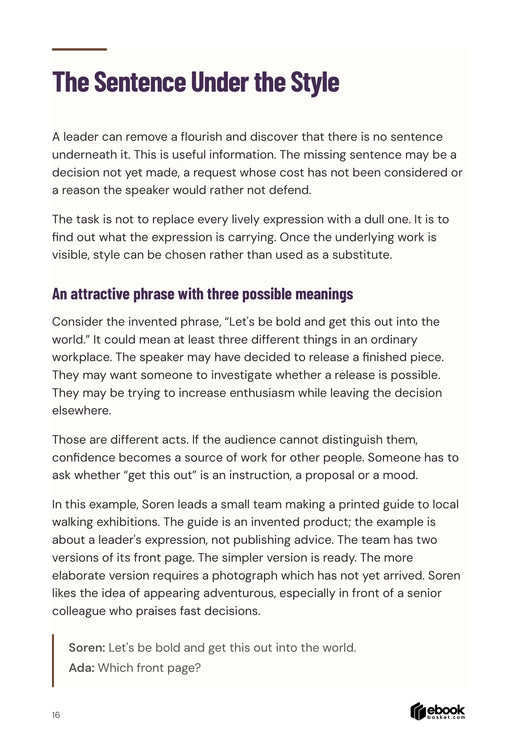 Actual page opening The Sentence Under the Style