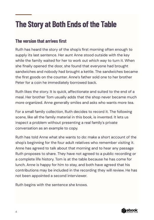 Opening chapter on a familiar family story and a different first-morning account