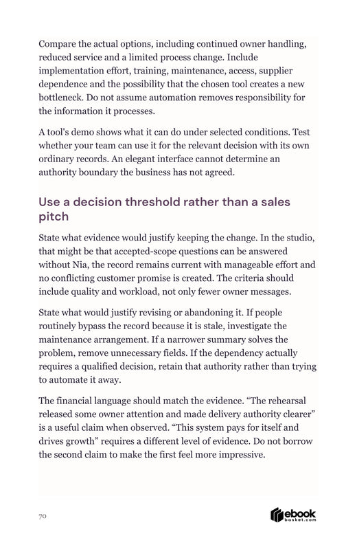 How to compare simpler alternatives and set evidence-based criteria for keeping a process change.