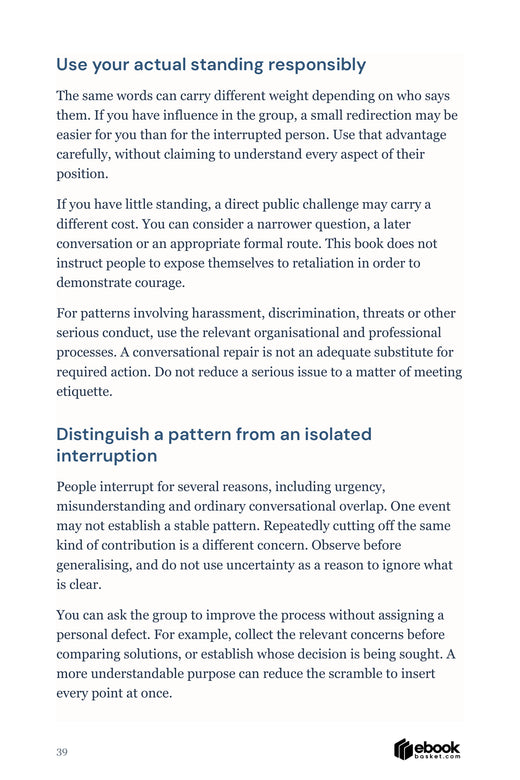 A discussion of responsible participation, conversational standing and recognising recurring patterns.
