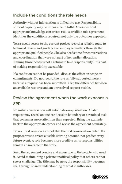Management role conditions explained through a fictional first appointment