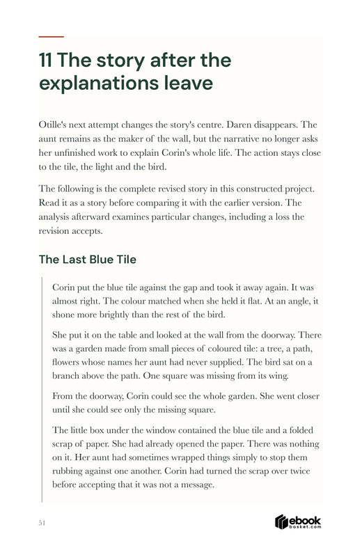 Grit with Direction page 51 opens the revised original story The Last Blue Tile and explains its changed focus.