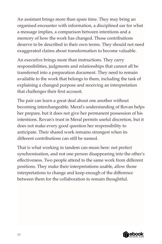 Superpowered Partnership page 53 considers the distinct professional contributions of executive and assistant.