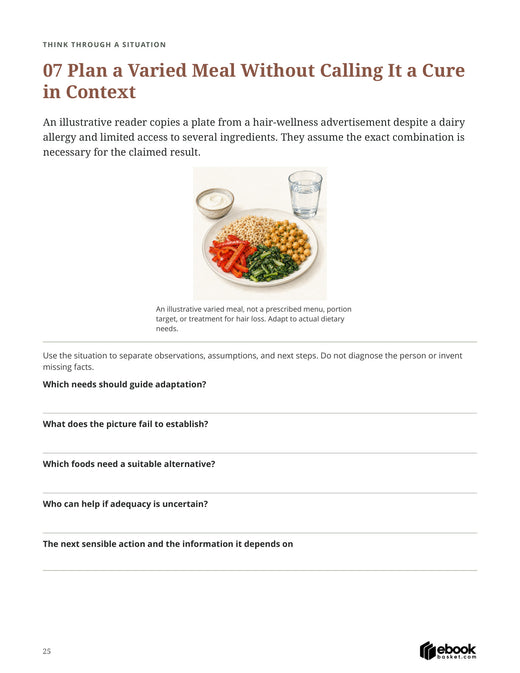 The Ayurveda Hair Wellness Plan — actual PDF page 25: 07 Plan a Varied Meal Without Calling It a Cure in Context